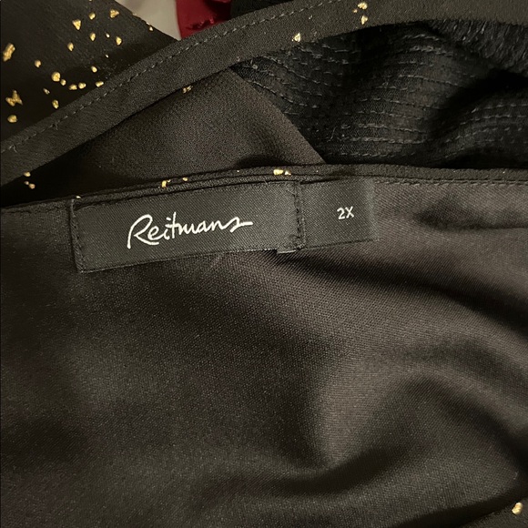 #77 Reitmans Black and Gold Sleeveless Dress - Picture 6 of 9